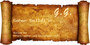 Geher Gellén névjegykártya